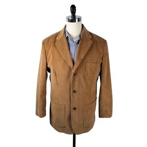 Gap Mens Large Corduroy Blazer Sport Coat Camel Tan Brown Cotton Blend Vintage